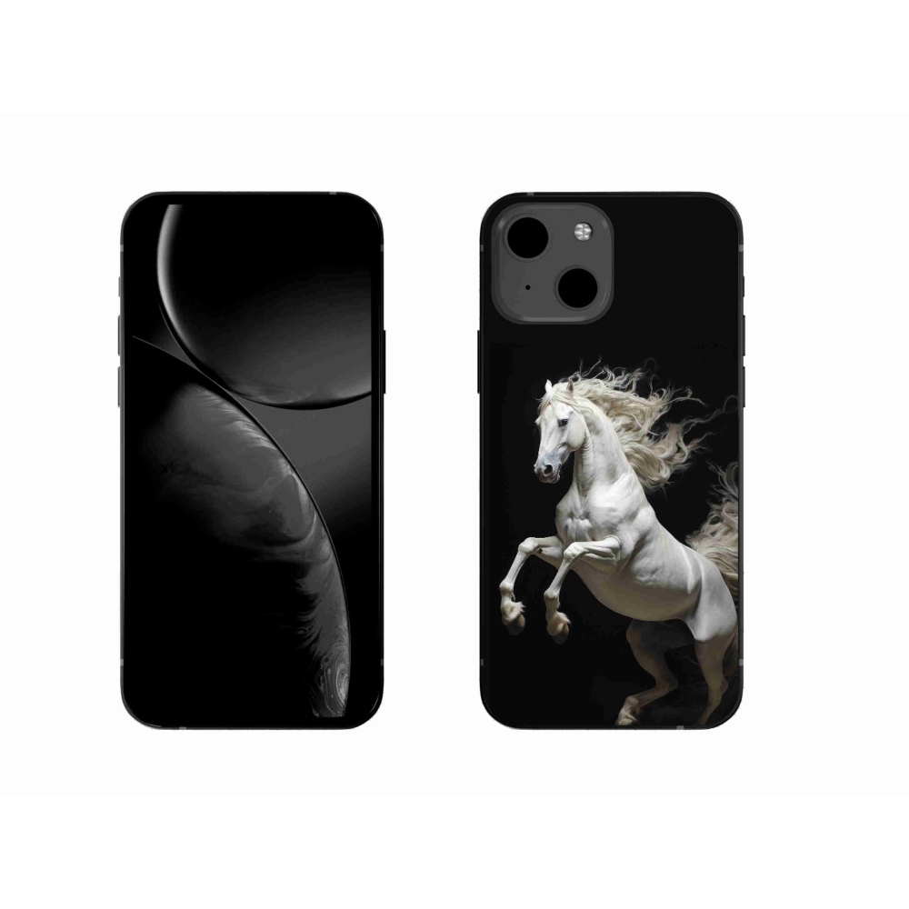 Gelový kryt mmCase na iPhone 13 - bílý kůň 4