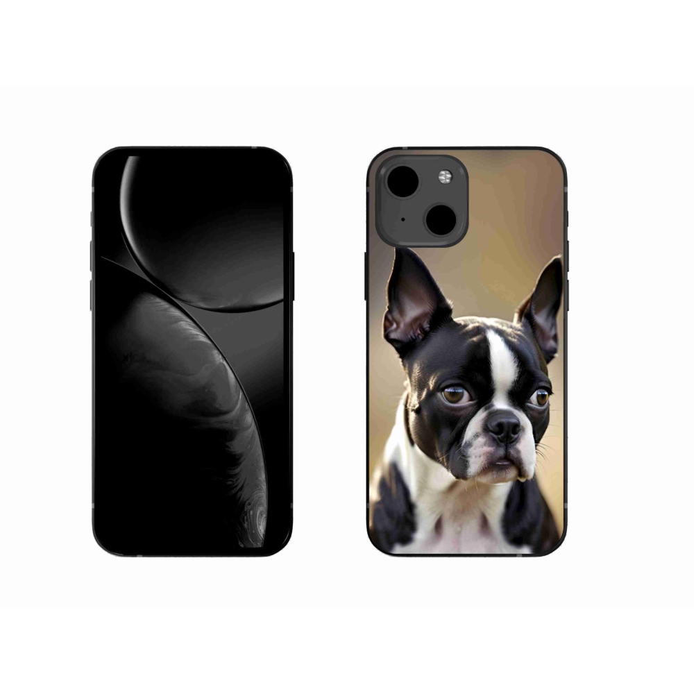 Gelový kryt mmCase na iPhone 13 - bostonský teriér
