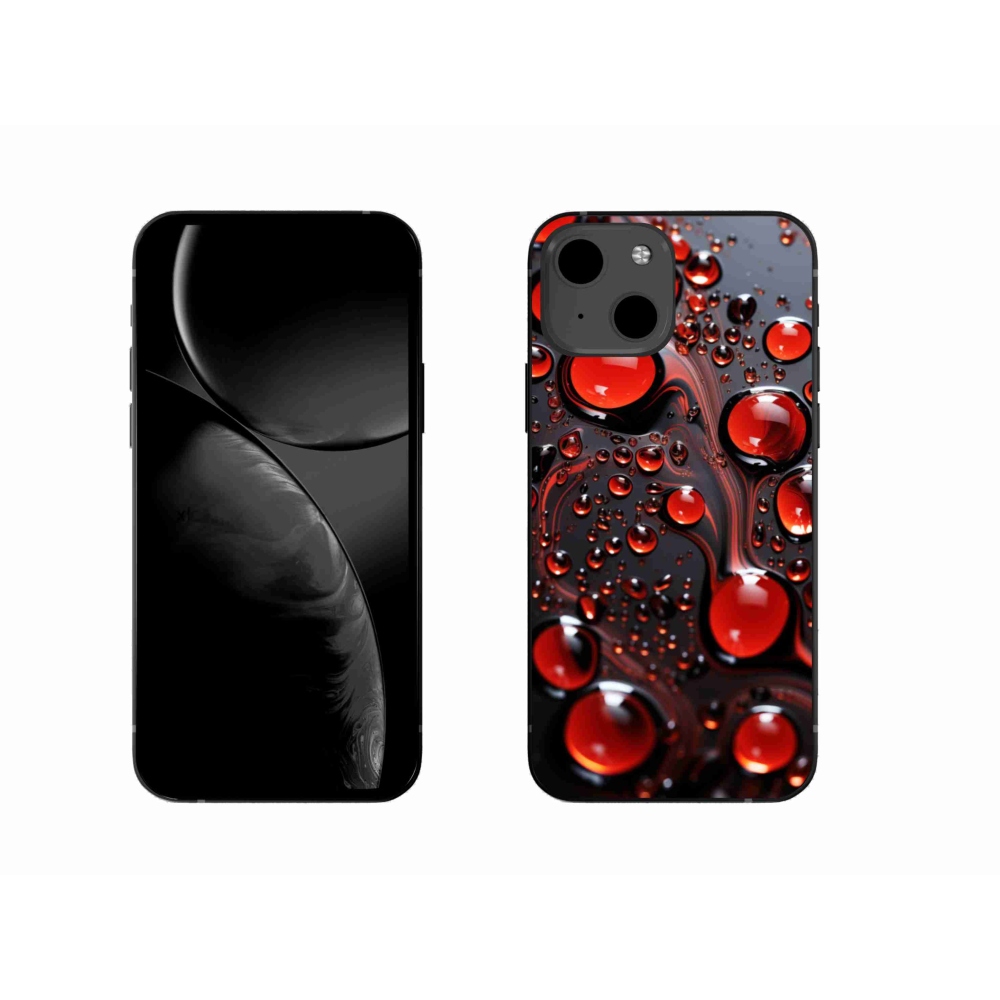 Gelový kryt mmCase na iPhone 13 - červené kapky 2