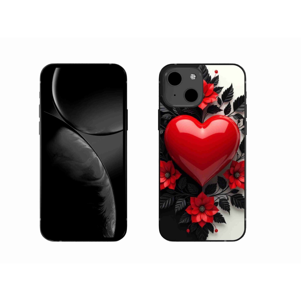 Gelový kryt mmCase na iPhone 13 - červené srdce