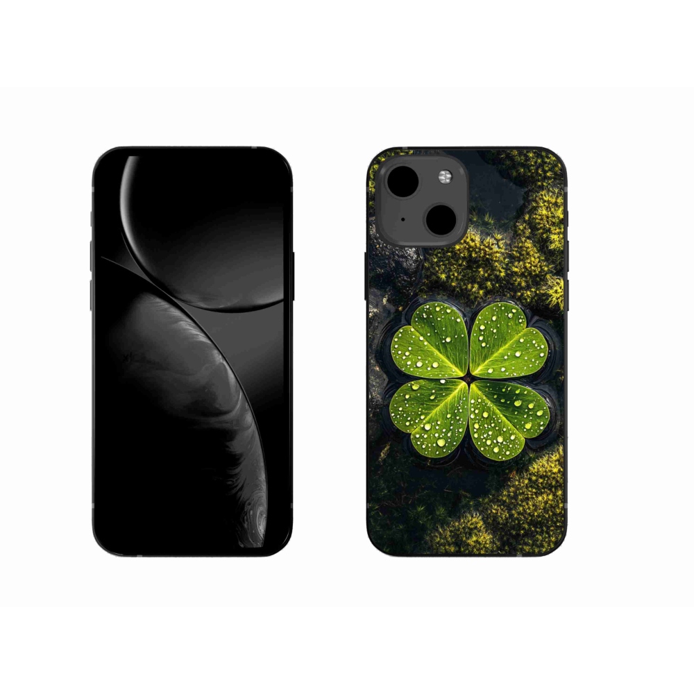 Gelový kryt mmCase na iPhone 13 - čtyřlístek