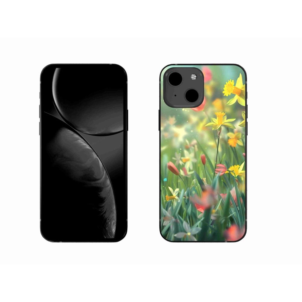 Gelový kryt mmCase na iPhone 13 - jarní květy
