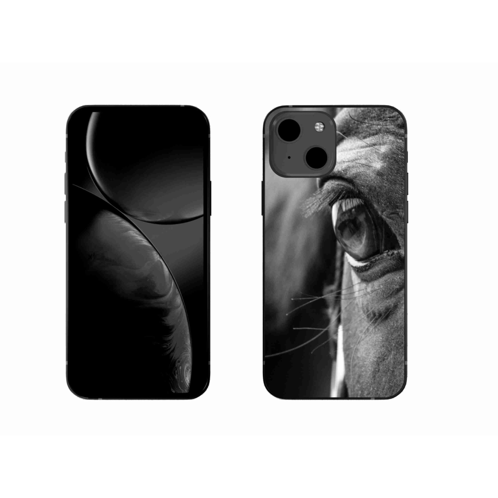 Gelový kryt mmCase na iPhone 13 - koňský pohled