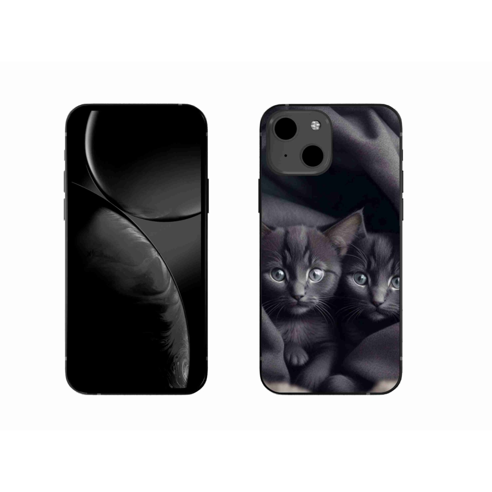 Gelový kryt mmCase na iPhone 13 - kočičí duo