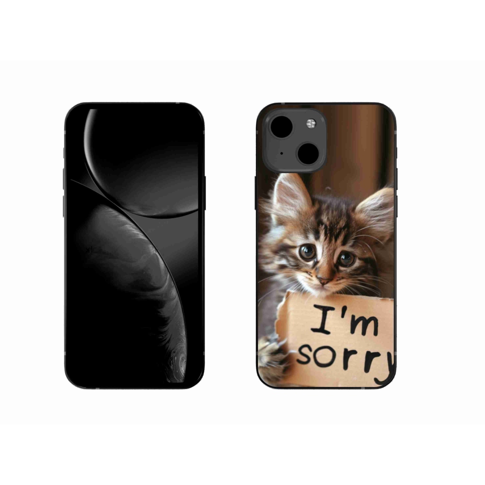 Gelový kryt mmCase na iPhone 13 - kočíčí omluva