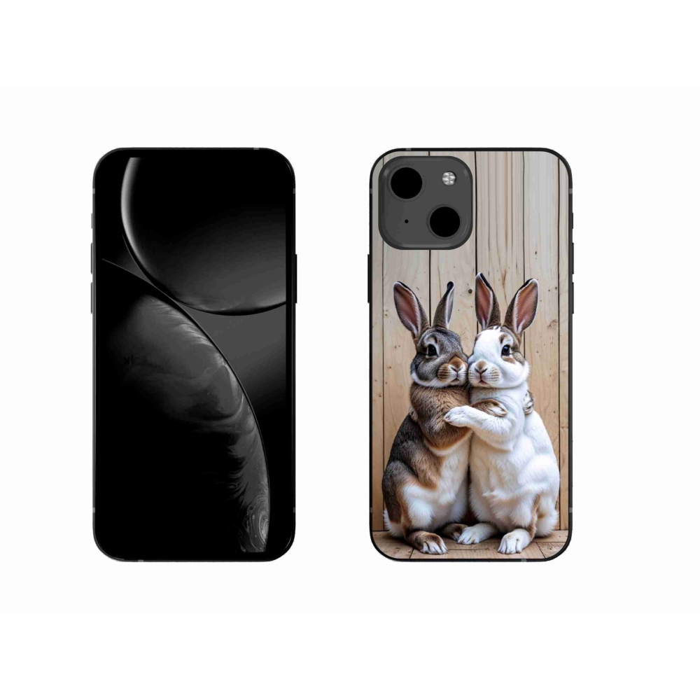 Gelový kryt mmCase na iPhone 13 - králičí pár