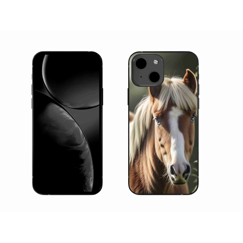 Gelový kryt mmCase na iPhone 13 - kůň se světlou hřívou