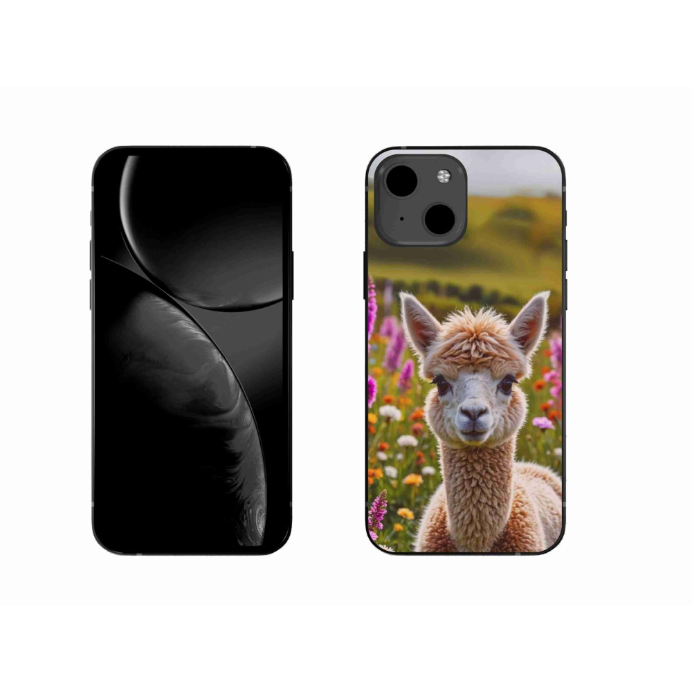 Gelový kryt mmCase na iPhone 13 - lama na louce