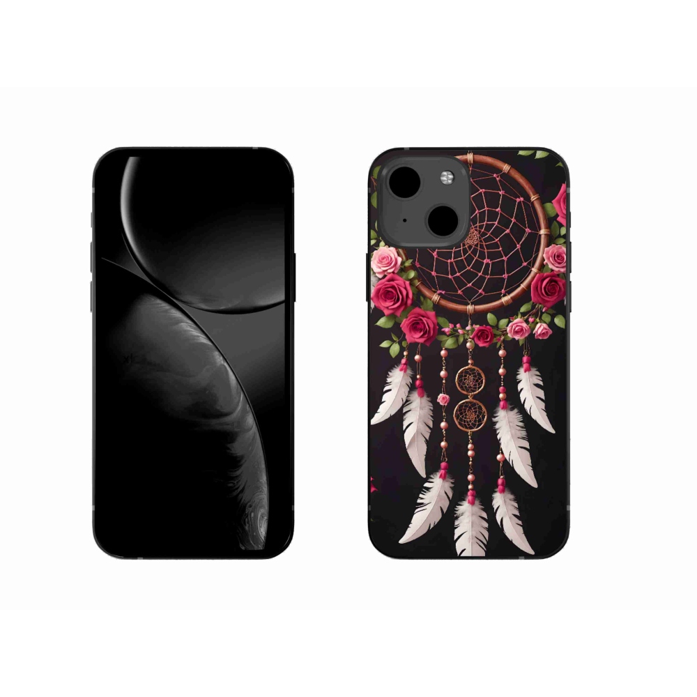 Gelový kryt mmCase na iPhone 13 - lapač snů s růžemi