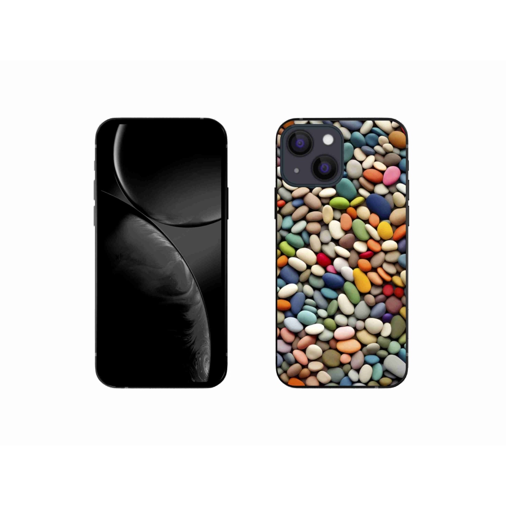 Gelový kryt mmCase na iPhone 13 Mini - barevné kamínky 2