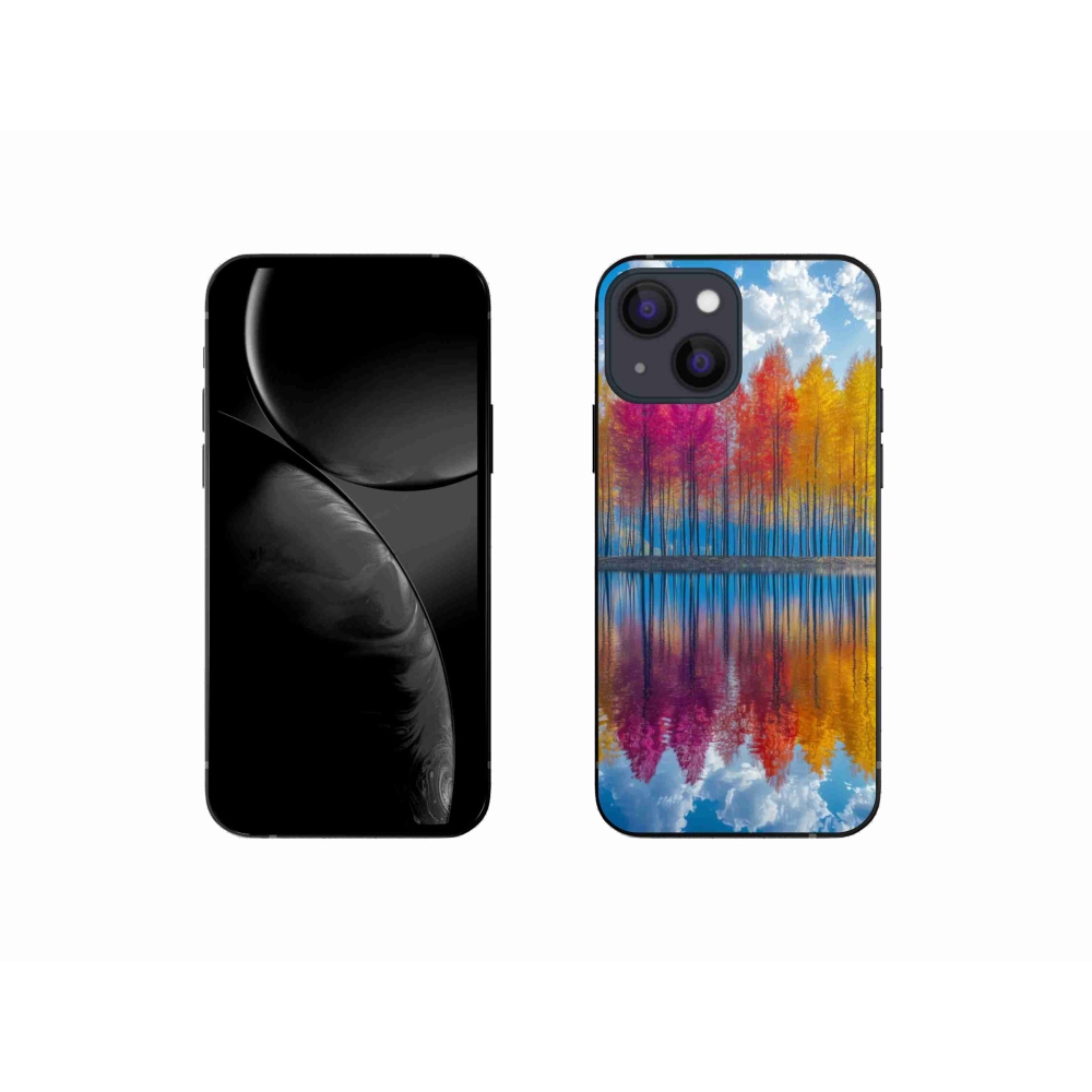 Gelový kryt mmCase na iPhone 13 Mini - barevné stromy