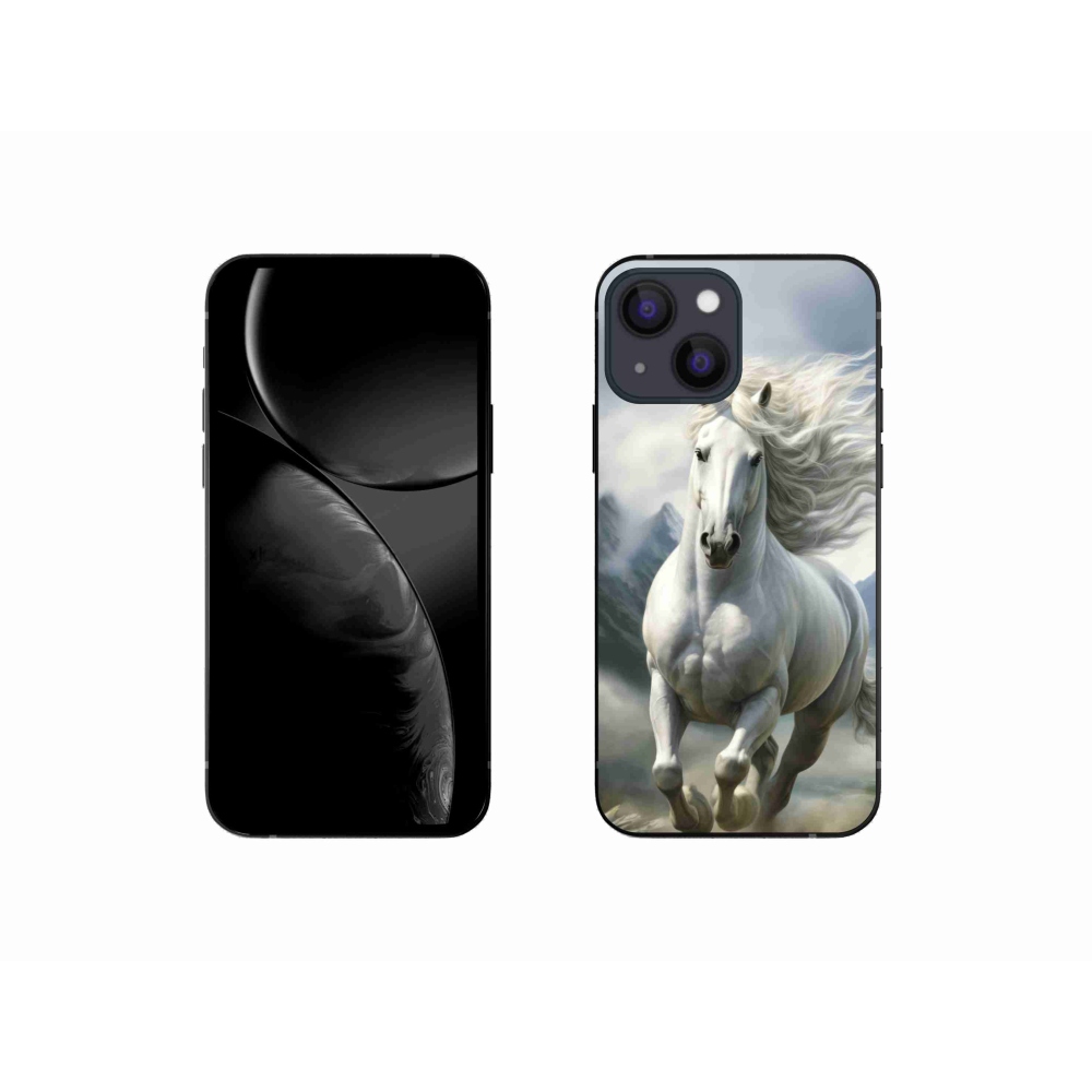 Gelový kryt mmCase na iPhone 13 Mini - běžící bílý kůň 3