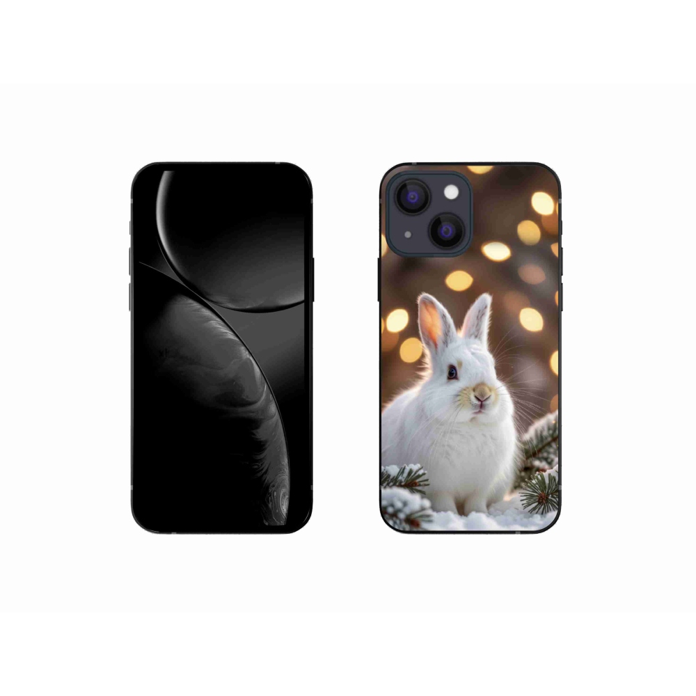 Gelový kryt mmCase na iPhone 13 Mini - bílý zajíc