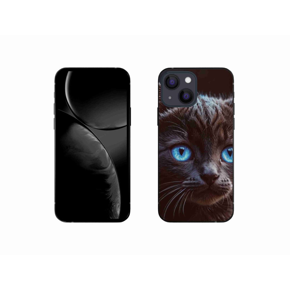 Gelový kryt mmCase na iPhone 13 Mini - černé kotě 2