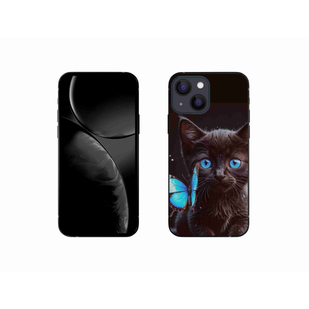 Gelový kryt mmCase na iPhone 13 Mini - černé kotě 3