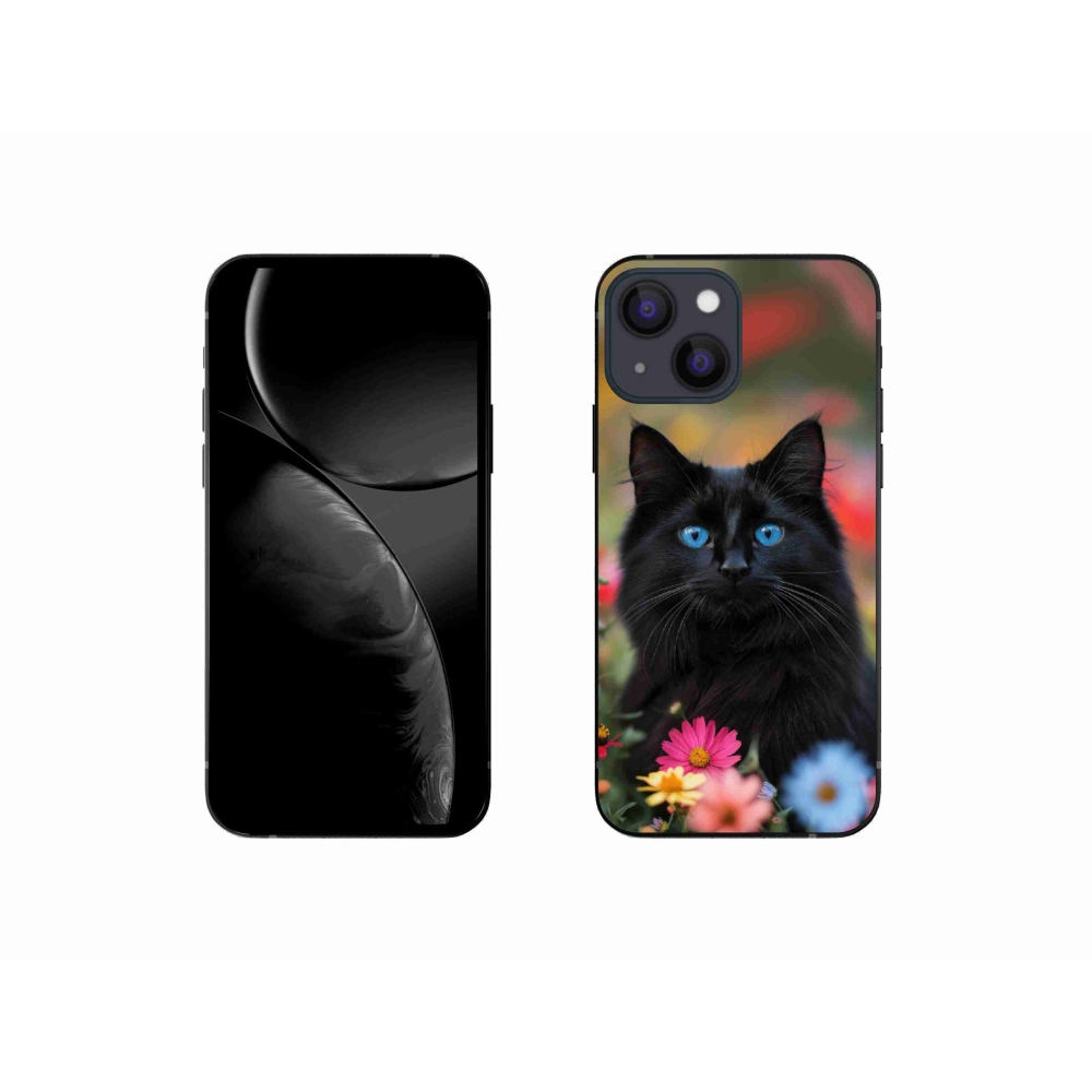 Gelový kryt mmCase na iPhone 13 Mini - černé kotě 4
