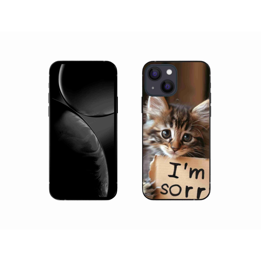 Gelový kryt mmCase na iPhone 13 Mini - kočíčí omluva