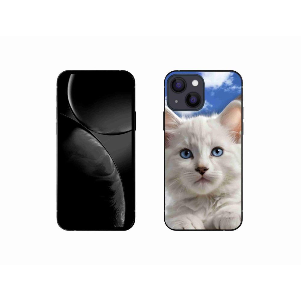 Gelový kryt mmCase na iPhone 13 Mini - kotě a oblaka