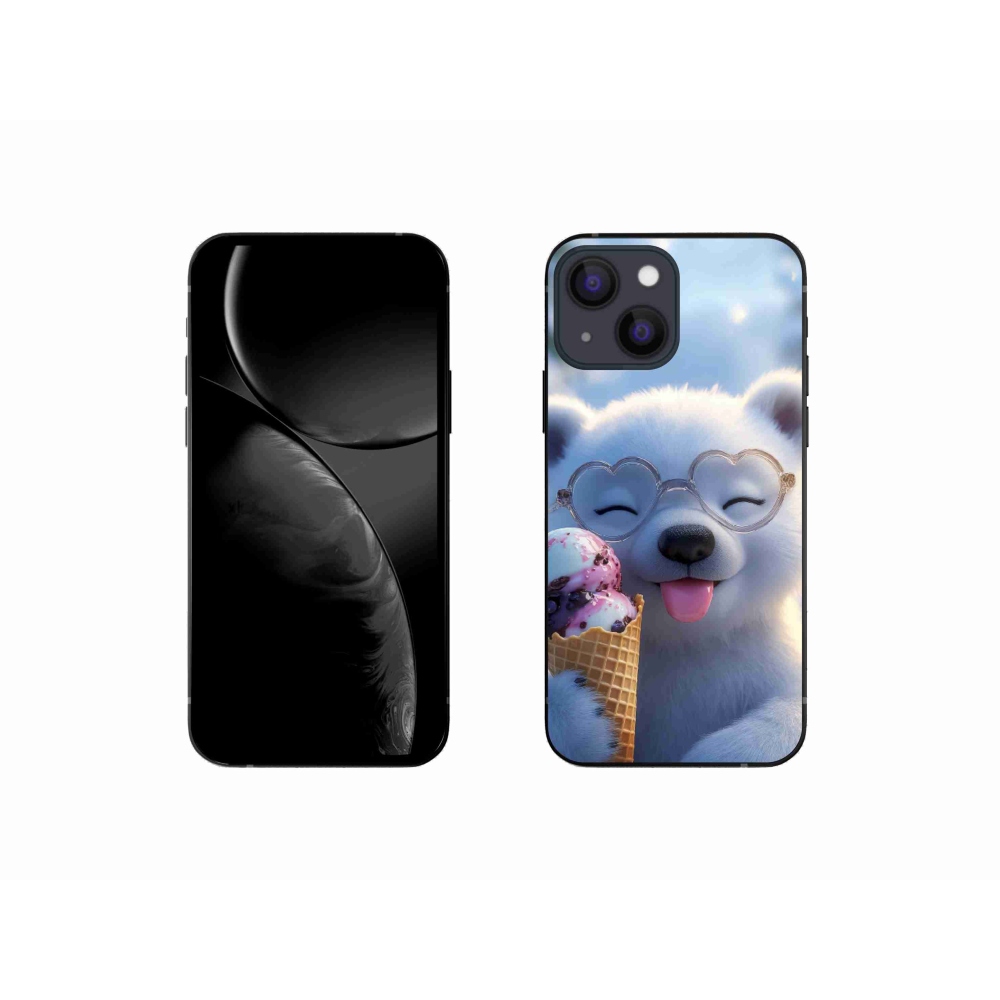 Gelový kryt mmCase na iPhone 13 Mini - medvídek se zmrzlinou