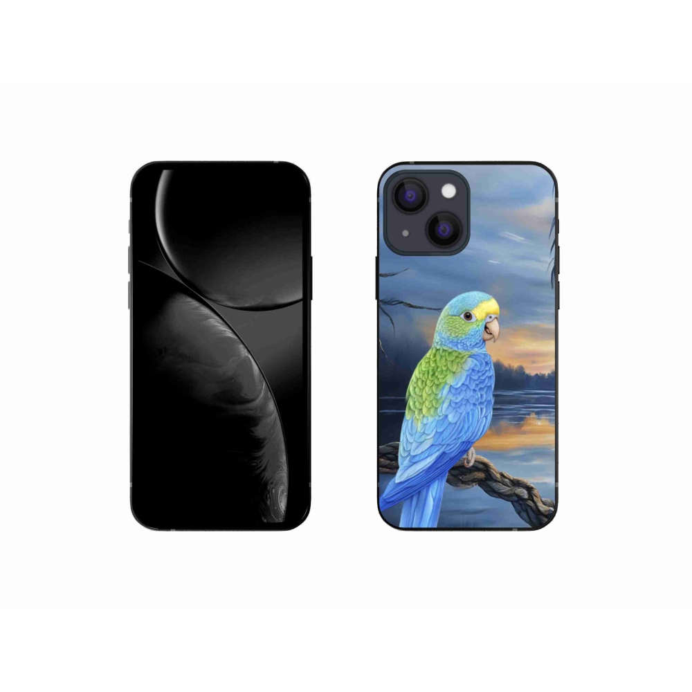 Gelový kryt mmCase na iPhone 13 Mini - modrý papoušek