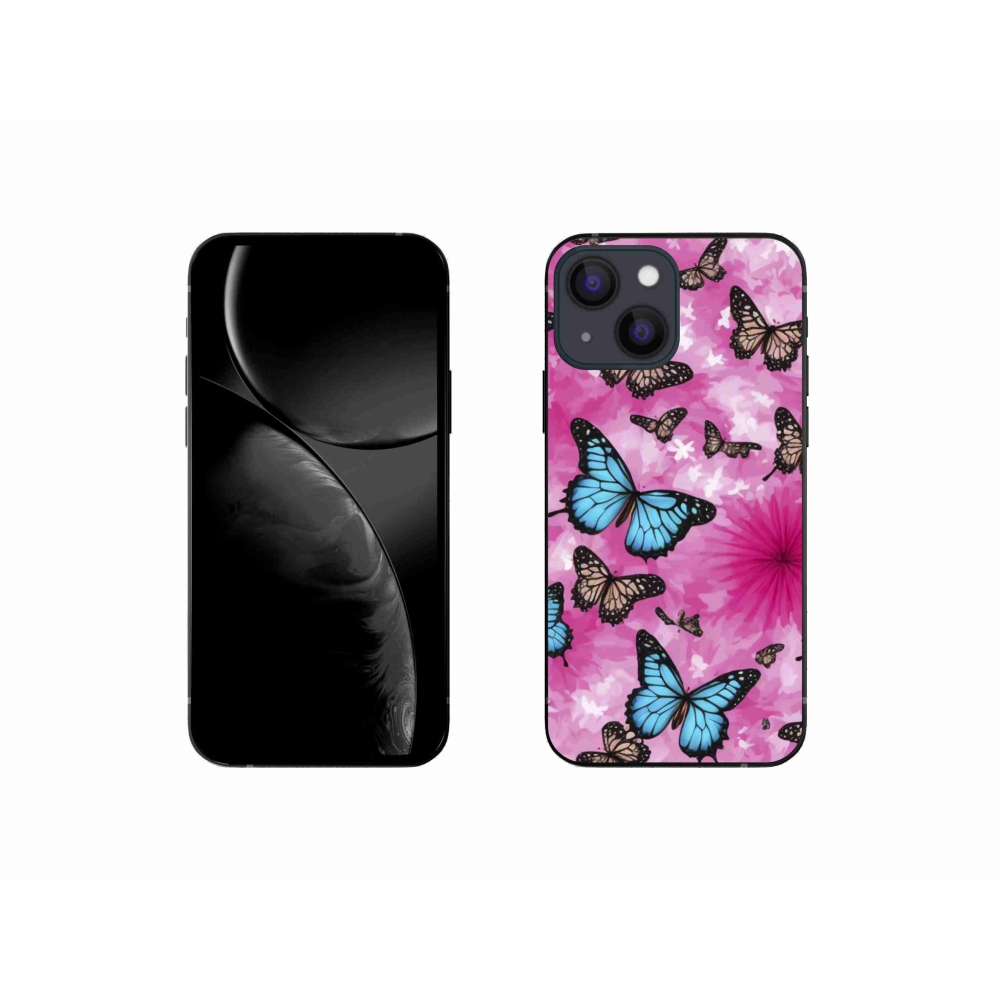 Gelový kryt mmCase na iPhone 13 Mini - motýlí zahrada