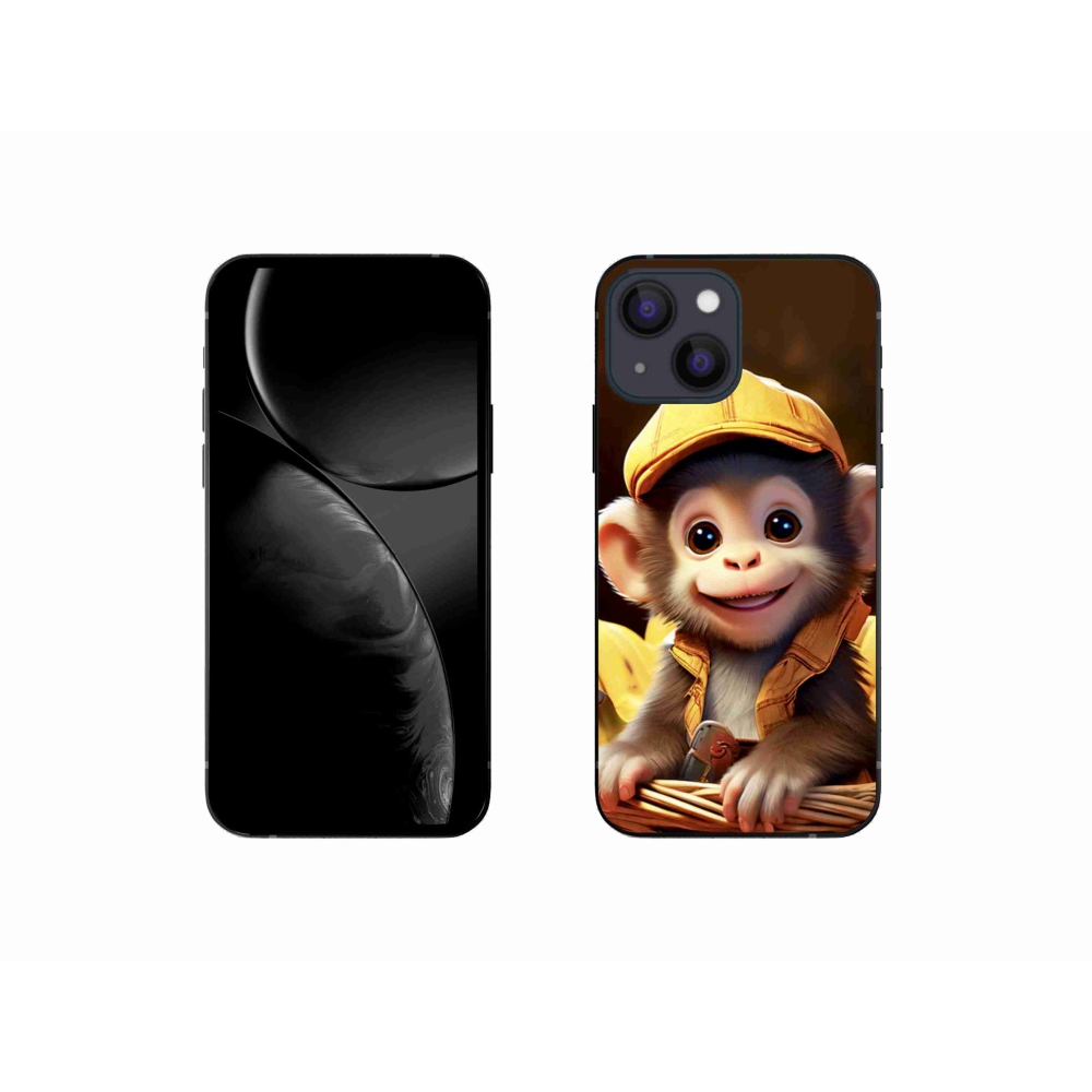 Gelový kryt mmCase na iPhone 13 Mini - opice v košíku
