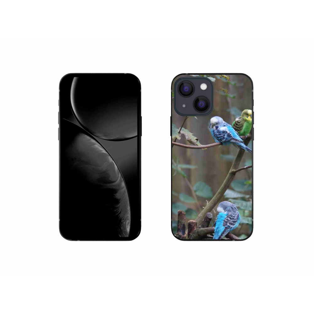 Gelový kryt mmCase na iPhone 13 Mini - papoušci na větvi