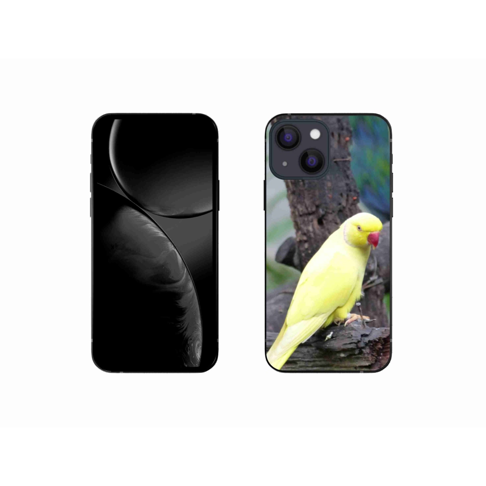 Gelový kryt mmCase na iPhone 13 Mini - papoušek alexandr žlutý