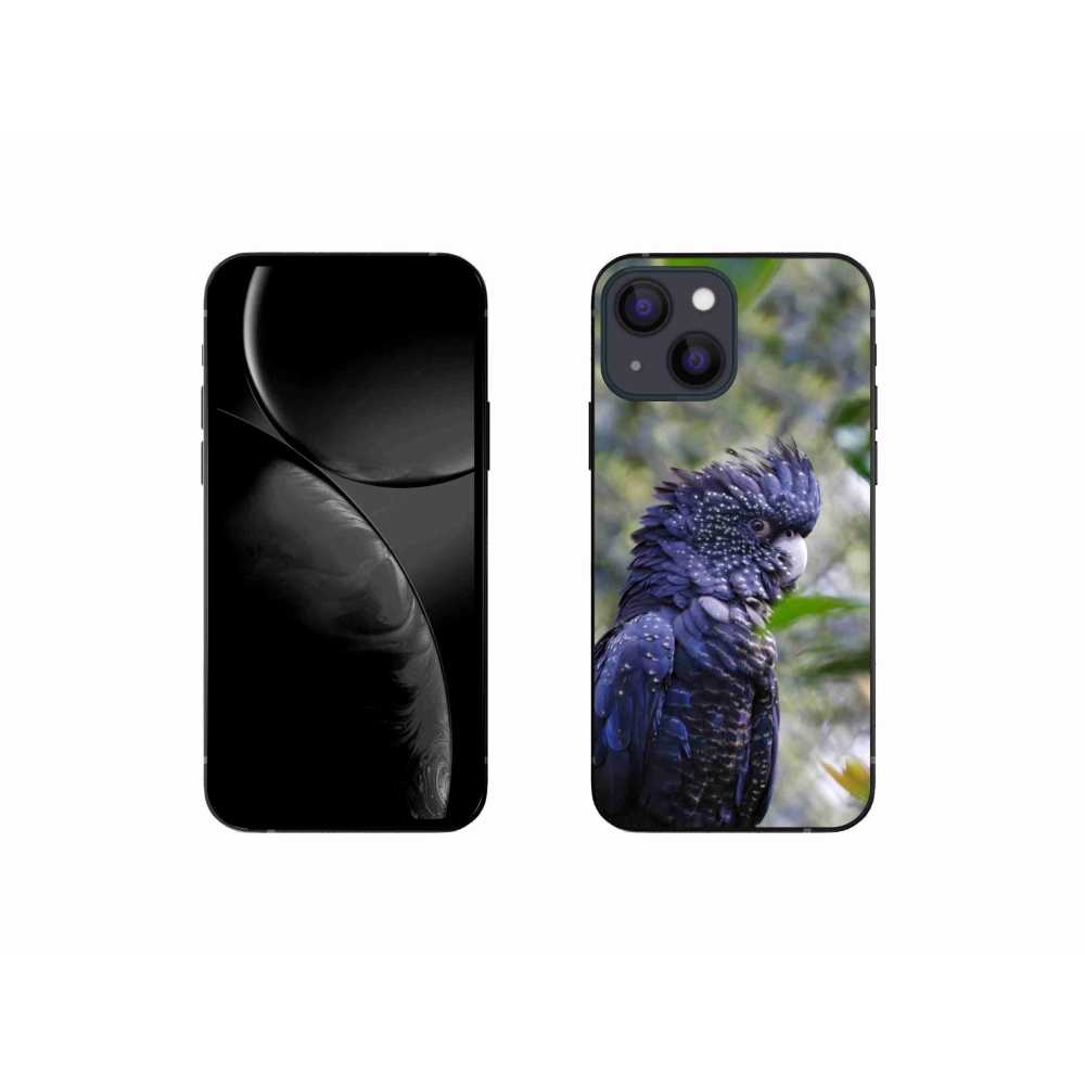 Gelový kryt mmCase na iPhone 13 Mini - papoušek kakadu černý