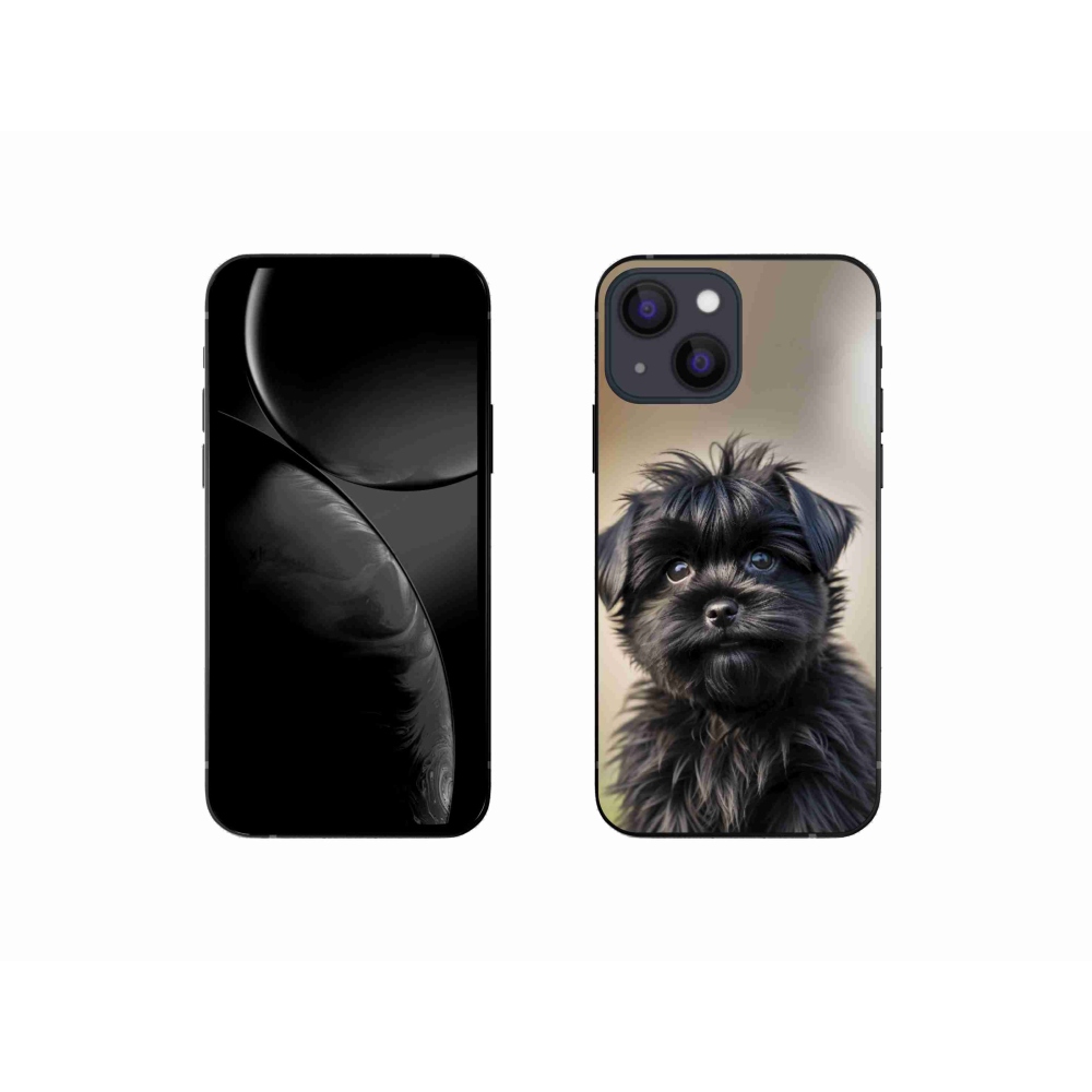 Gelový kryt mmCase na iPhone 13 Mini - roztomilý černý pejsek