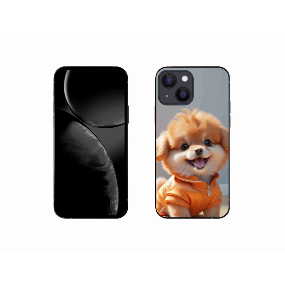 Gelový kryt mmCase na iPhone 13 Mini - roztomilý pomeranian v mikině