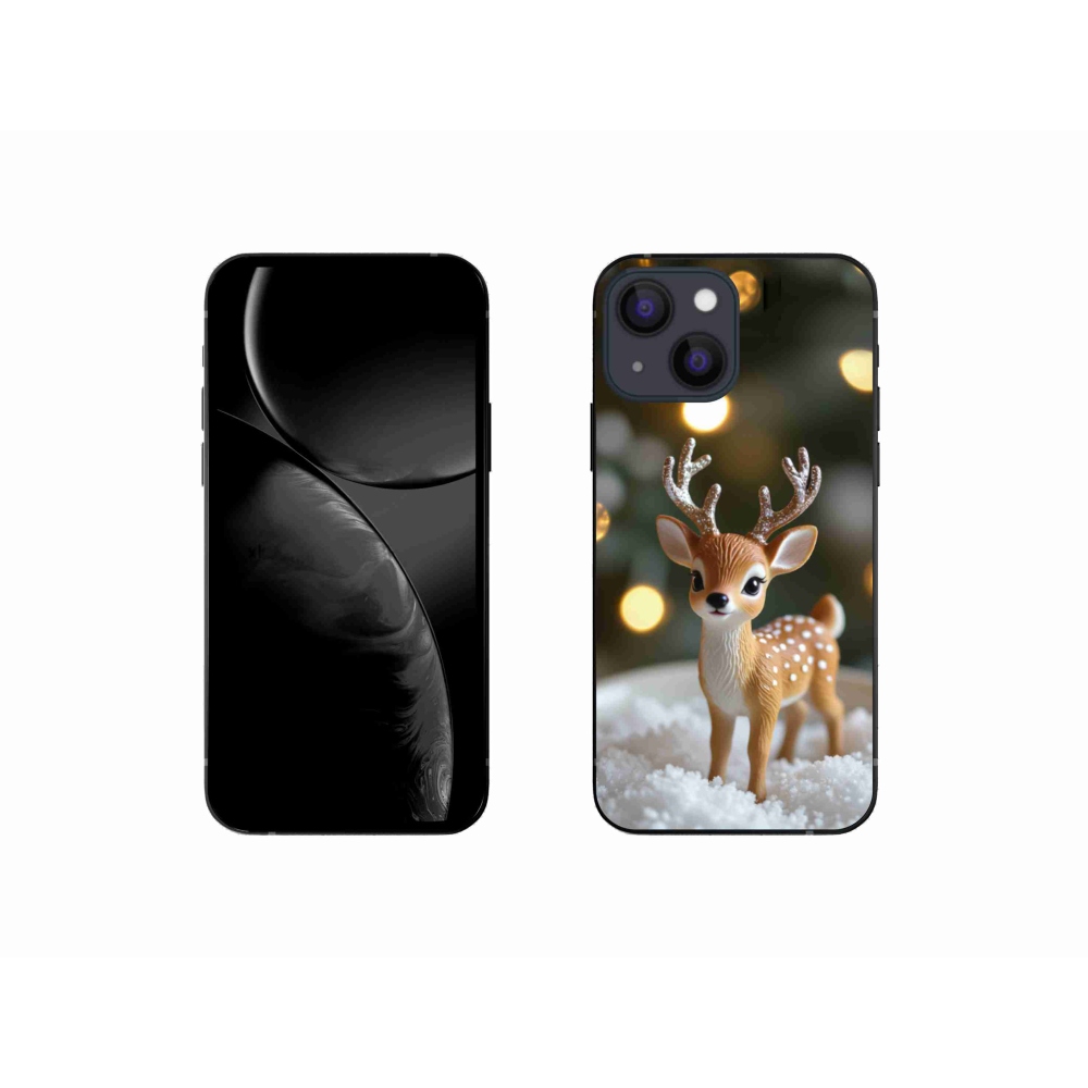 Gelový kryt mmCase na iPhone 13 Mini - roztomilý vánoční jelen
