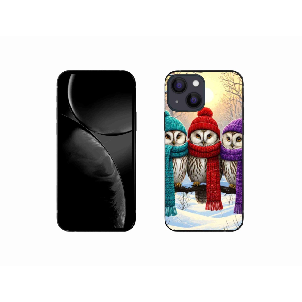 Gelový kryt mmCase na iPhone 13 Mini - soví přátelé