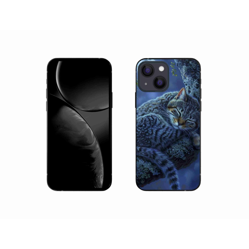 Gelový kryt mmCase na iPhone 13 Mini - spící kočka