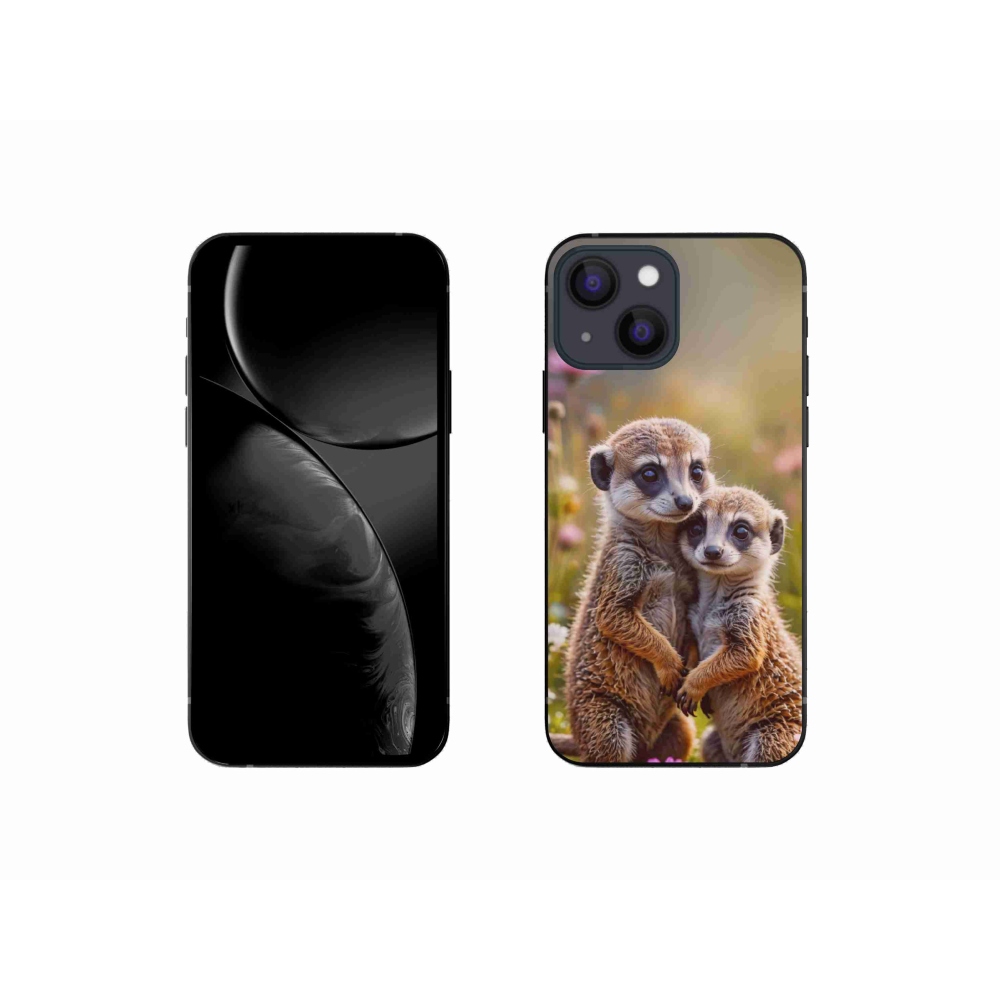 Gelový kryt mmCase na iPhone 13 Mini - surikatí duo