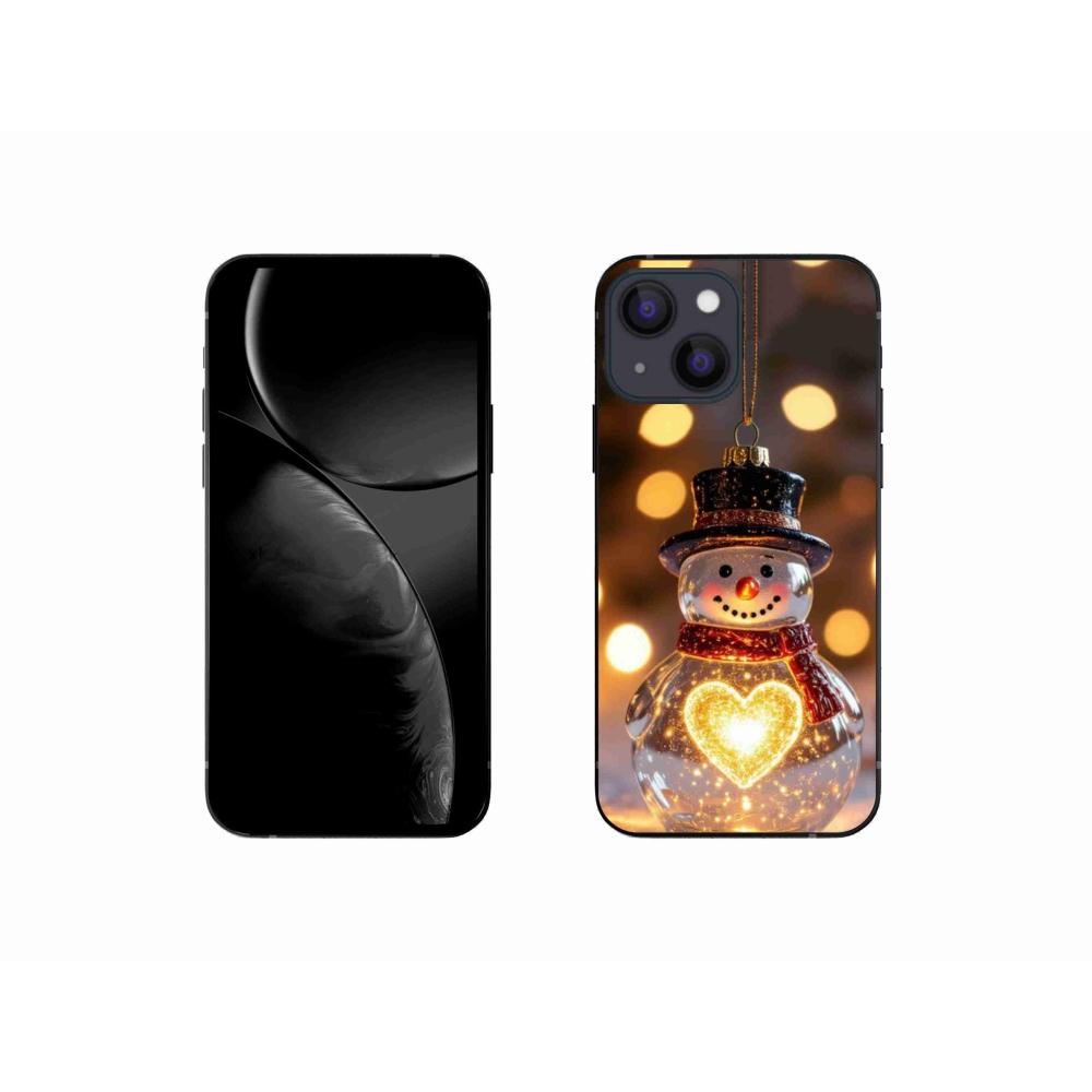 Gelový kryt mmCase na iPhone 13 Mini - svítící vánoční sněhulák