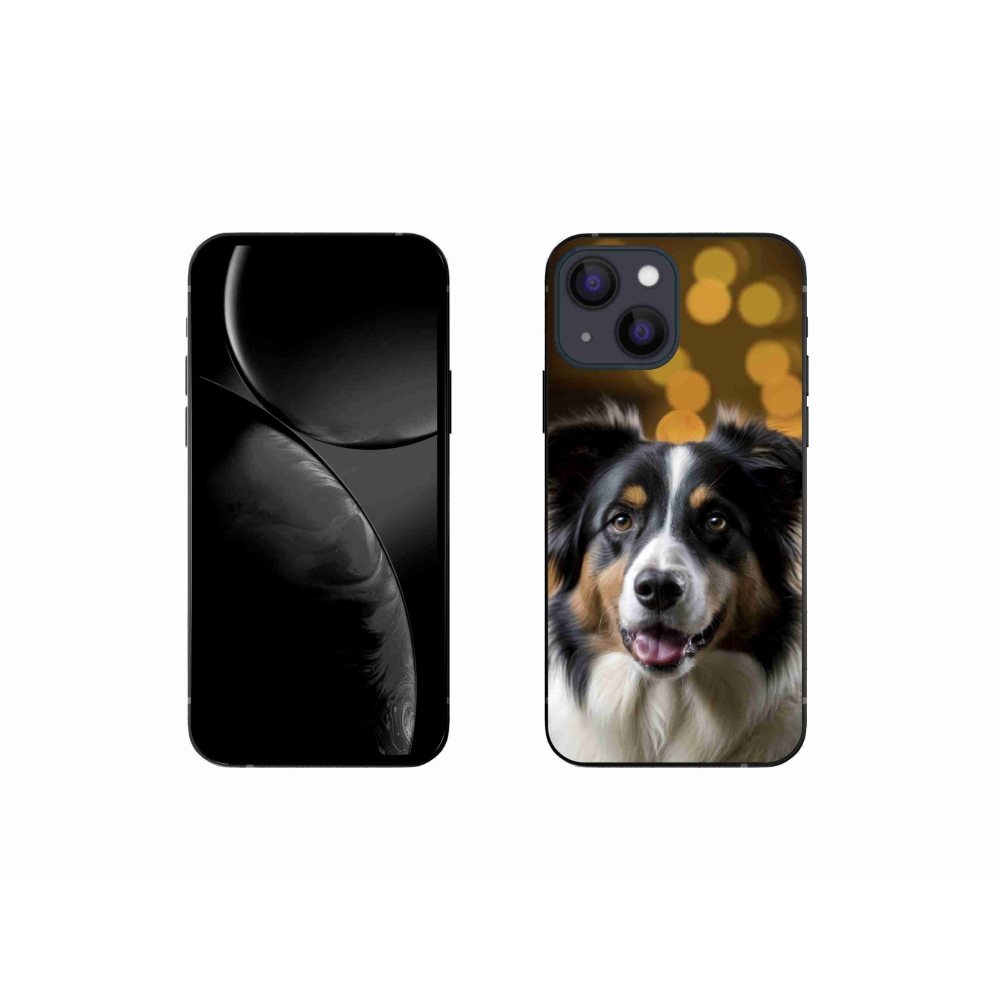 Gelový kryt mmCase na iPhone 13 Mini - usměvavý australský ovčák