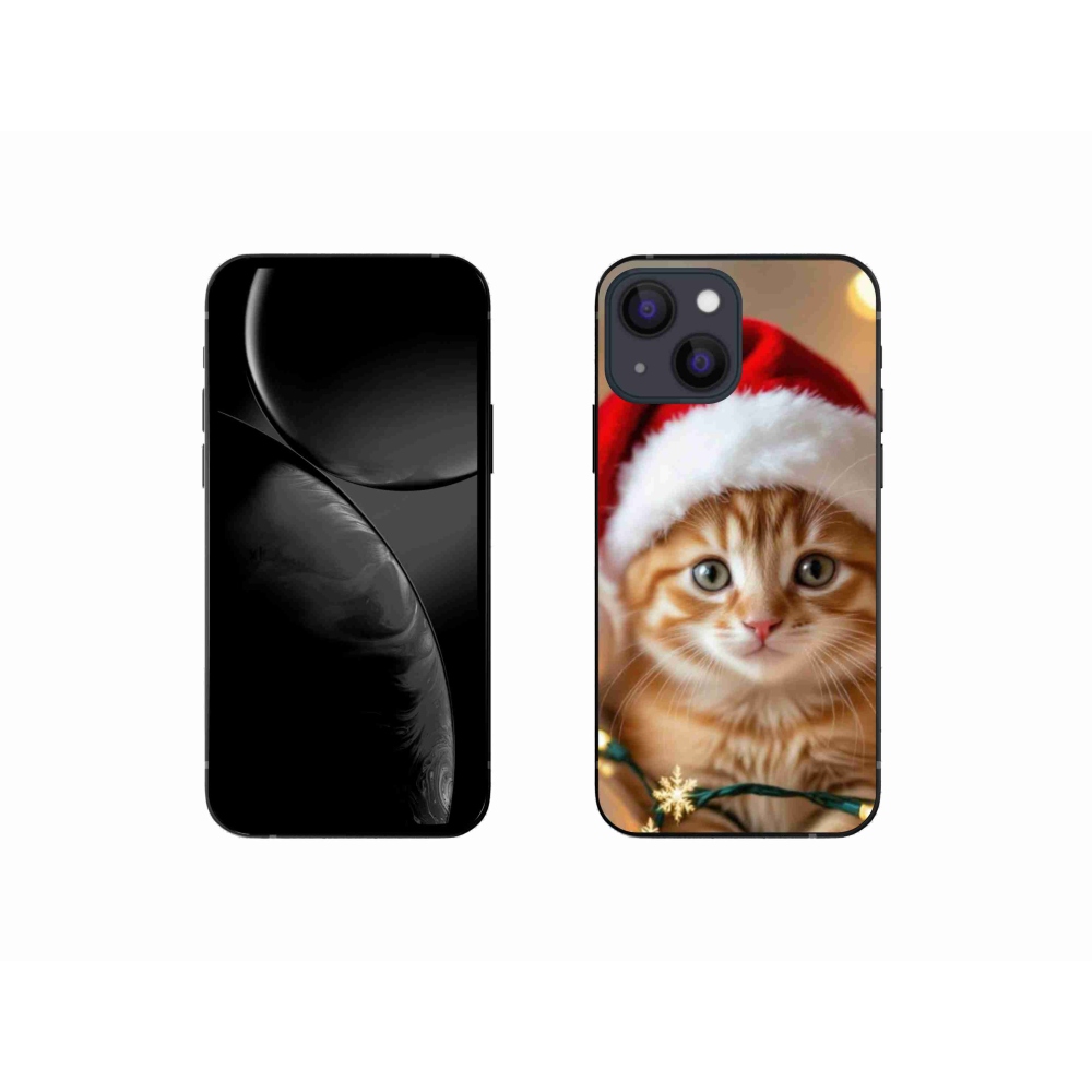 Gelový kryt mmCase na iPhone 13 Mini - vánoční kotě