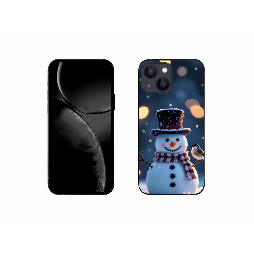 Gelový kryt mmCase na iPhone 13 Mini - vánoční sněhulák