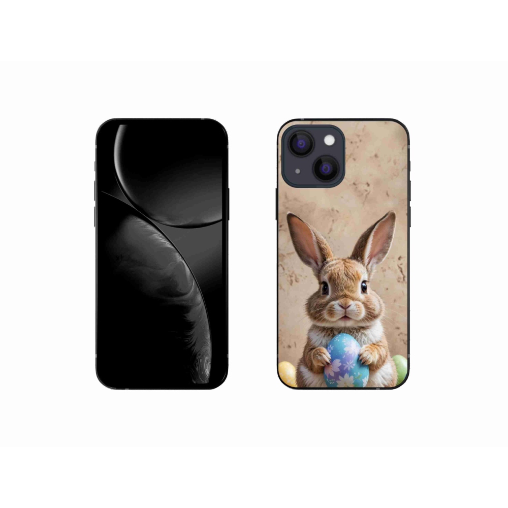 Gelový kryt mmCase na iPhone 13 Mini - velikonoční králíček