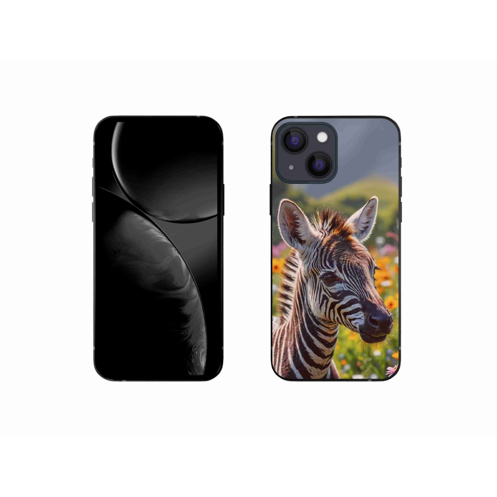 Gelový kryt mmCase na iPhone 13 Mini - zebra na louce