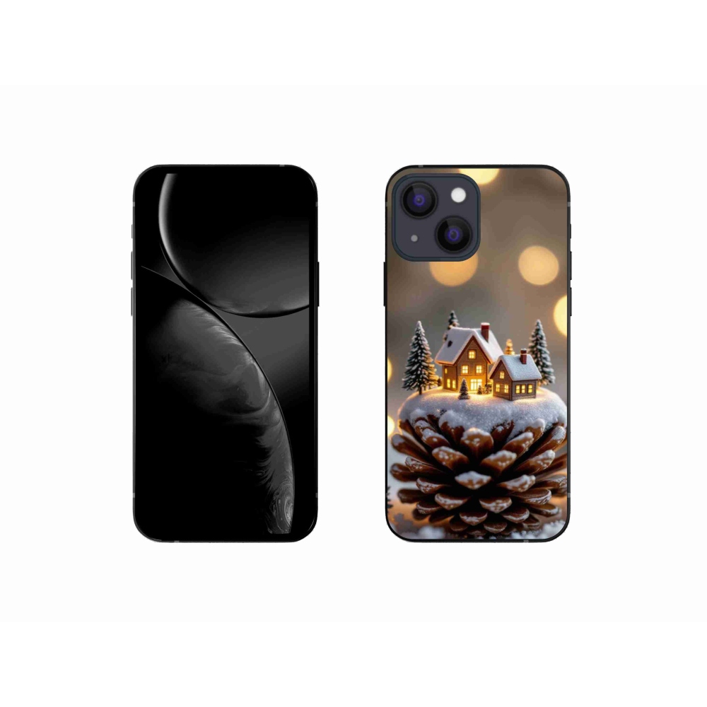 Gelový kryt mmCase na iPhone 13 Mini - zimní vesnička