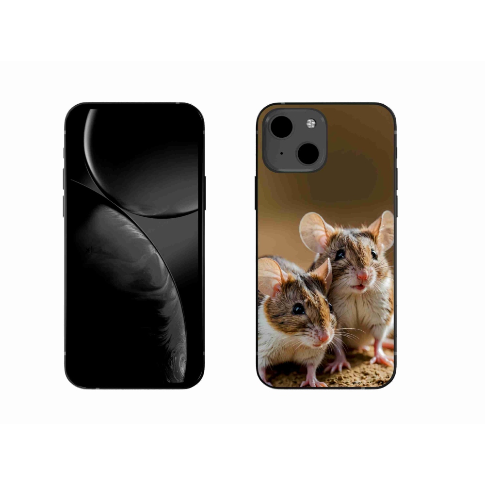 Gelový kryt mmCase na iPhone 13 - myší duo