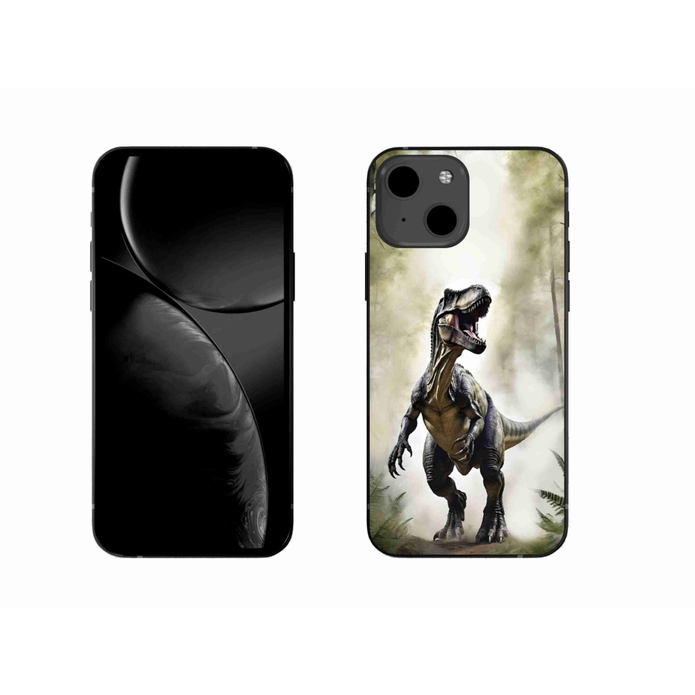 Gelový kryt mmCase na iPhone 13 - naštvaný T-Rex