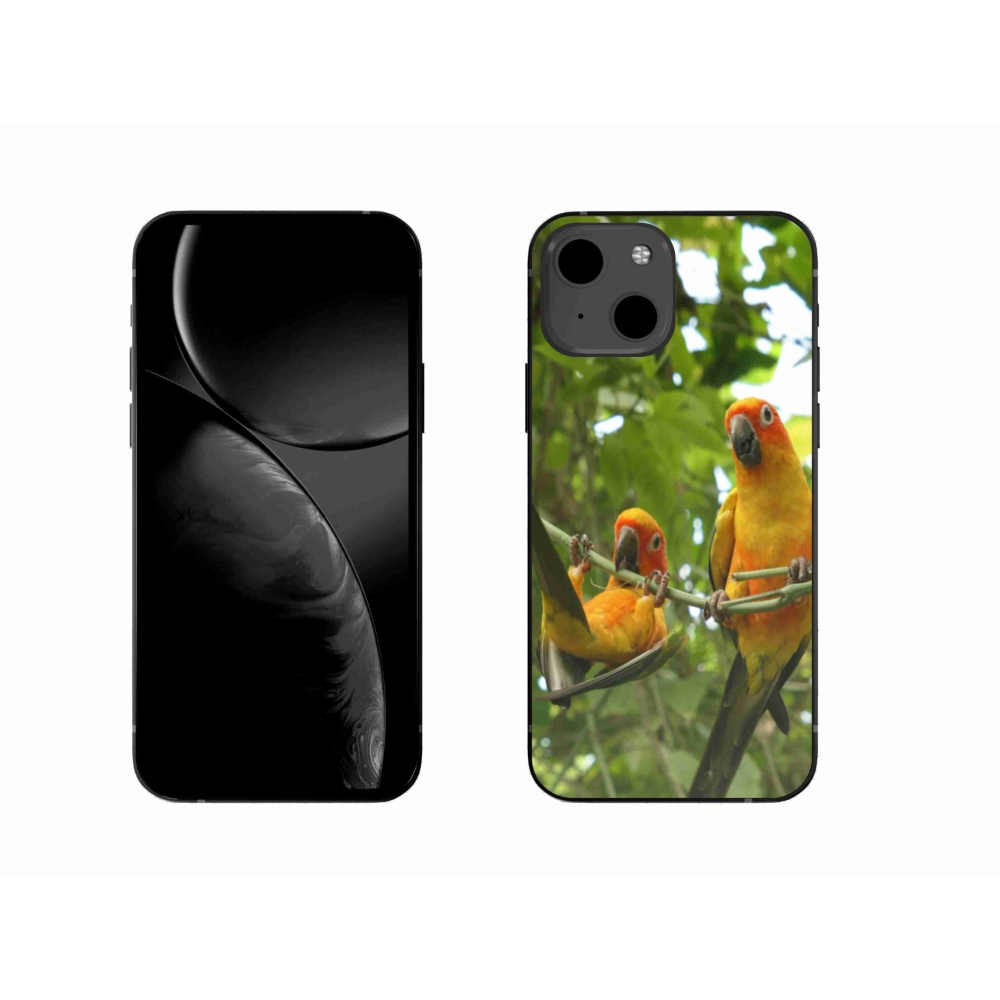 Gelový kryt mmCase na iPhone 13 - papoušci aratingy