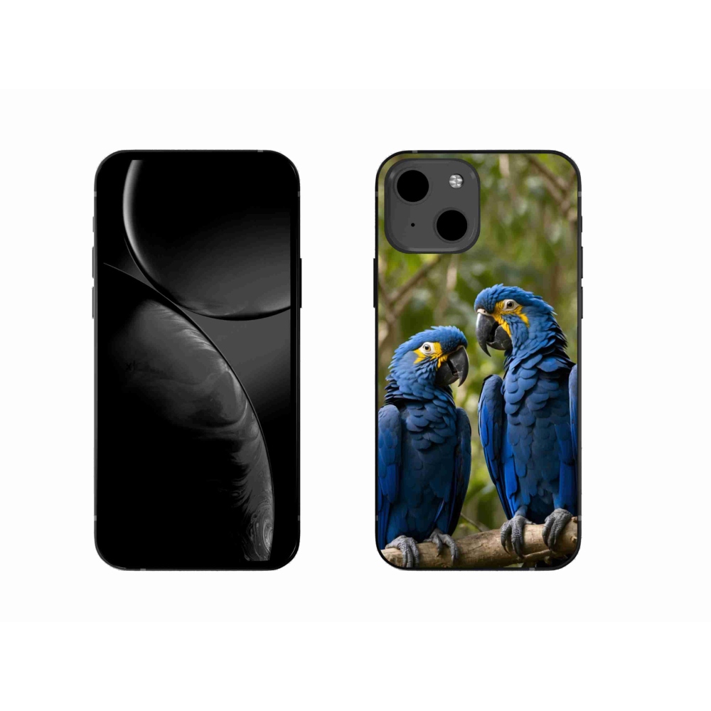 Gelový kryt mmCase na iPhone 13 - papouščí duo