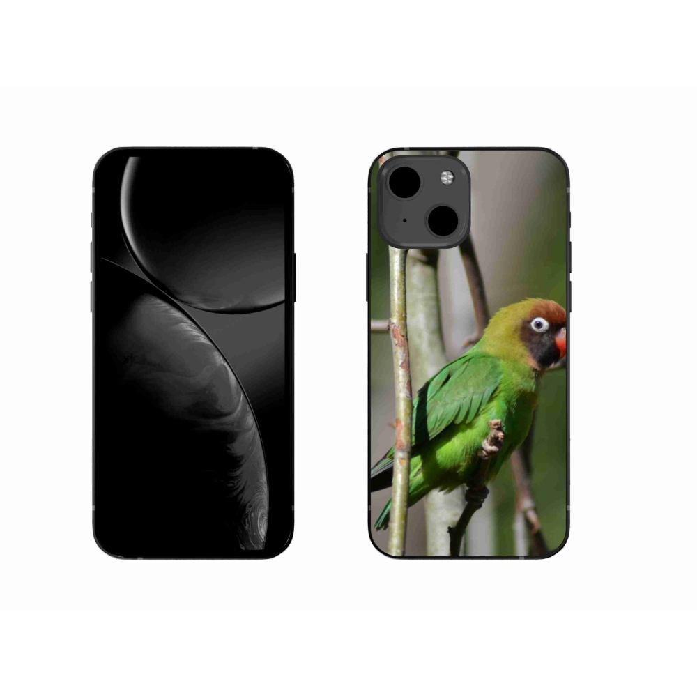 Gelový kryt mmCase na iPhone 13 - papoušek agapornis
