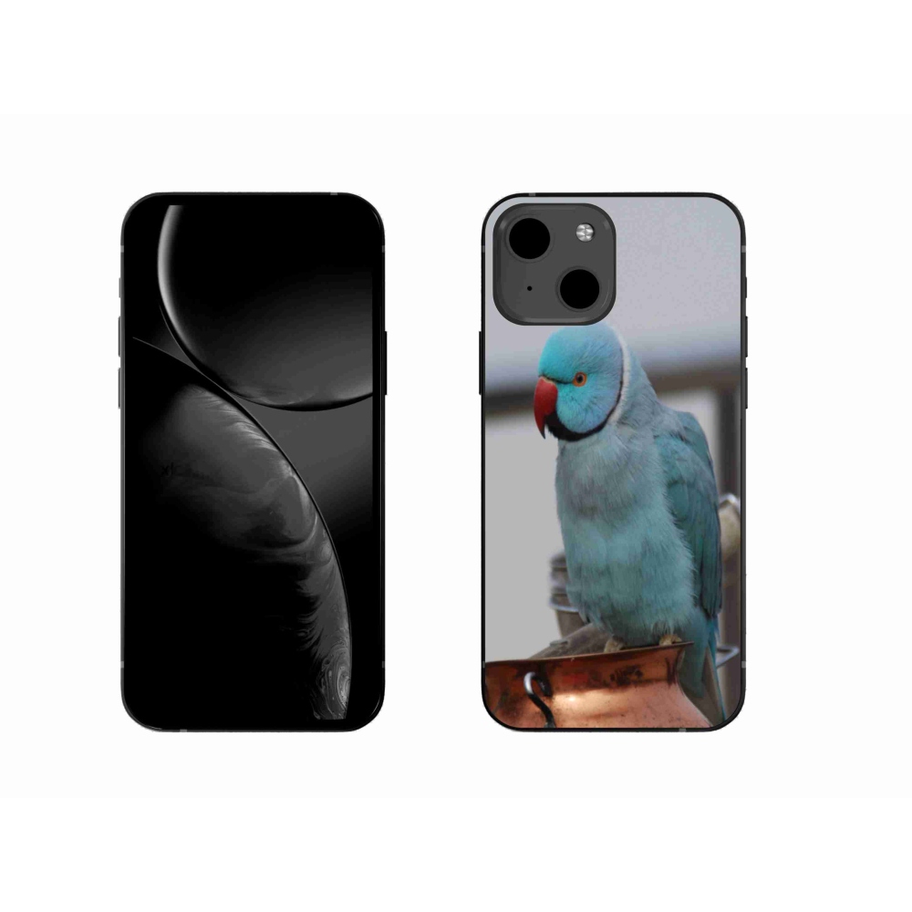 Gelový kryt mmCase na iPhone 13 - papoušek alexandr modrý