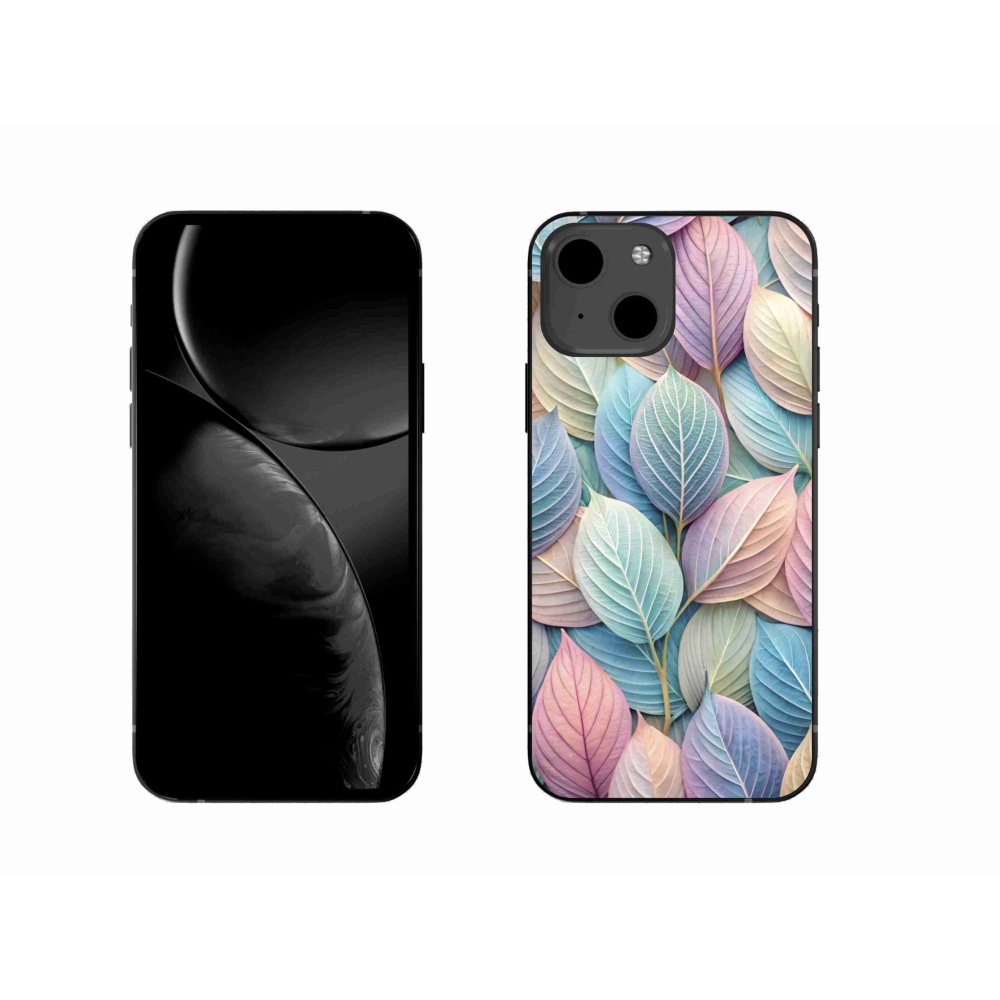 Gelový kryt mmCase na iPhone 13 - pastelové listy