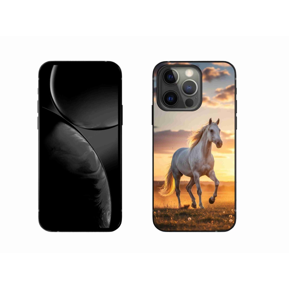 Gelový kryt mmCase na iPhone 13 Pro - běžící bílý kůň 2